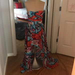 PROM/FORMAL! Highlow rainbow dress sweetheart neck